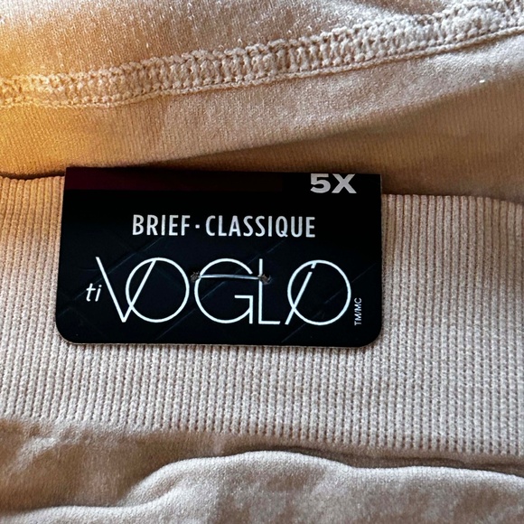 BRIEFS, NYLON SPANDEX COTTON, BEIGE, SIZE 5X, SEAMLESS, MADE IN CANADA!, Ti VOGL - Picture 5 of 5